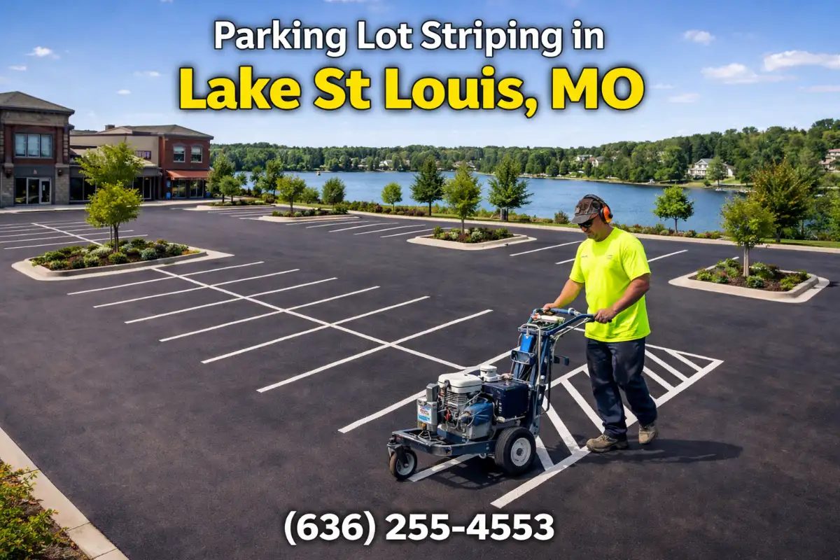 Parking lot striping in Lake St Louis, Missouri