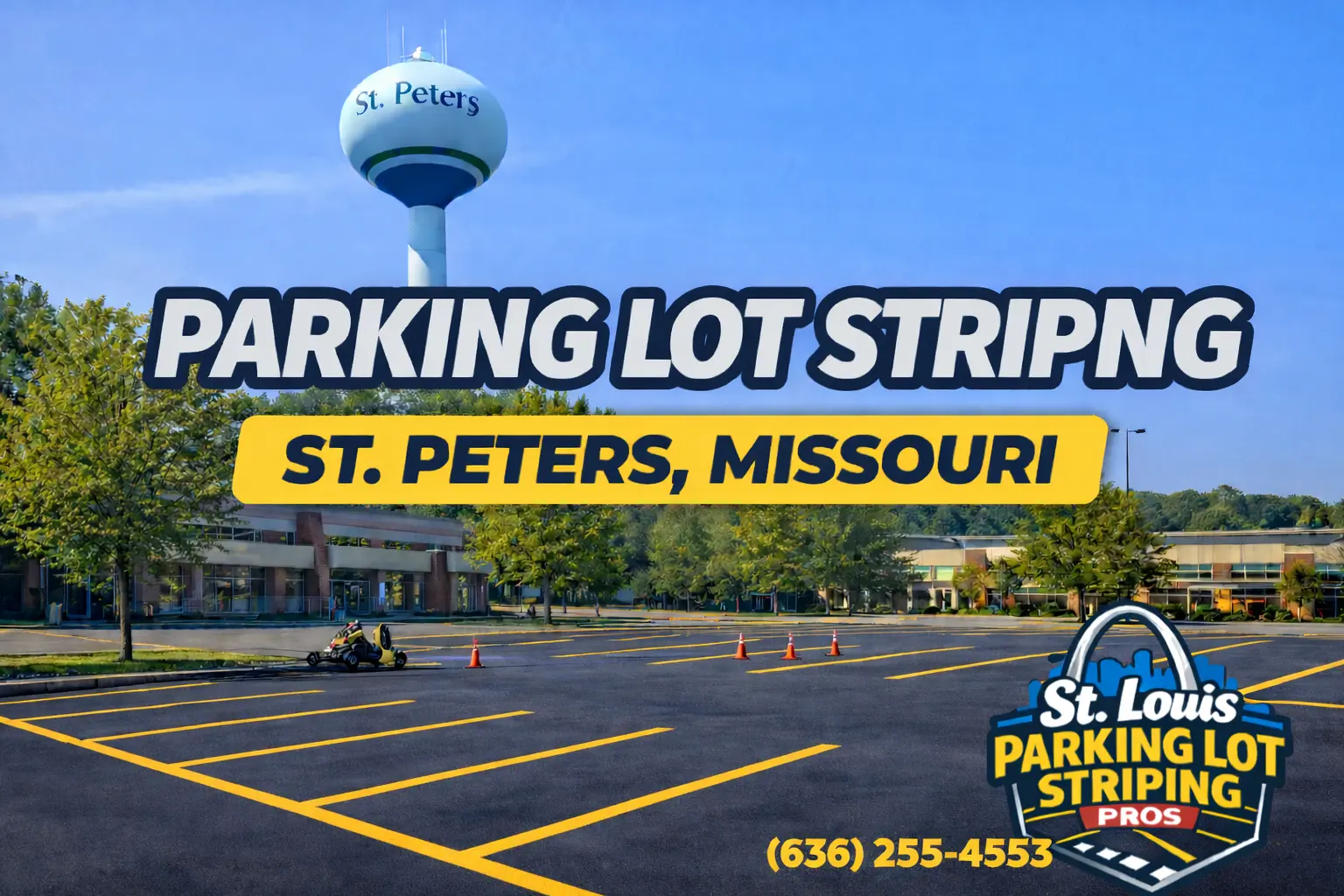 Parking lot striping in St. Charles, Missouri